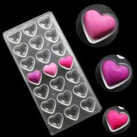 Environmentally Fondant Cake 21 Cavity Chocolate Mold Plastic Polycarbonate Heart Shaped Sugar Craft DIY Handmade Baking Tools