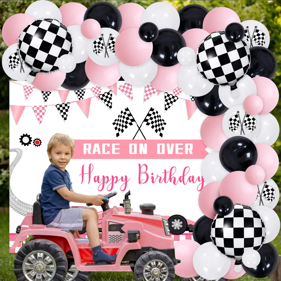 JOYMEMO Racing Car Birthday Party Decorations for Girls with Race ...