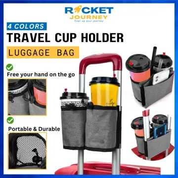 Luggage Travel Cup Holder Durable Free Hand Travel Luggage Drink Bag Travel Cup  Holder