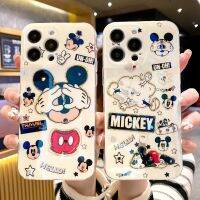 เคสโทรศัพท์มือถือลายการ์ตูนเมาส์มิกกี้น่ารักพร้อมกลิตเตอร์วิบวับติดพลอยเทียมสำหรับ iPhone 14 Pro Max 14 Plus 13 Pro Max 12 Pro Max 11 Pro Max 7 Plus 8 Plus เคสด้านหลังซิลิโคนนิ่มกันกระแทกสำหรับ iPhone XR XS Max เปลือก