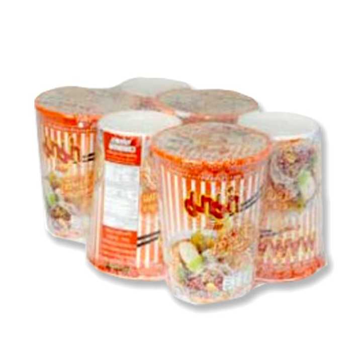 Mama Cup Instant Rice Noodles Tom Yum 50 g x 6.มาม่าคัพ เส้นเล็กกึ่งสำเร็จรูป รสต้มยำ 50 กรัม x 6 ถ้วย