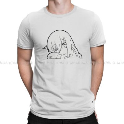 Sad Round Collar Tshirt Bocchi The Rock Gotou Hitori Anime Fabric Classic T Shirt ManS Clothes Fashion
