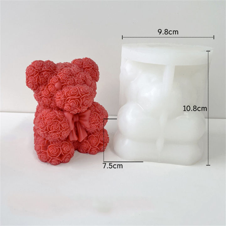 cake-decor-of-candy-love-roses-mould-valentines-day-foam-candle-mold-bear-flowers