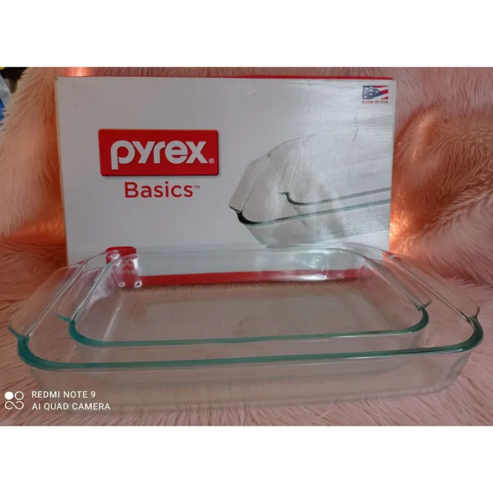 Pyrex Basics Clear Glass Baking Dishes - 2 Piece Value-Plus Pack - 1 ...