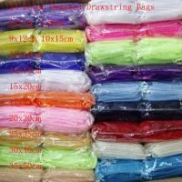 [HOT YAPJLIXCXWW 549] 100ชิ้น/ล็อต24สี20X30 25X35 30X40 35X50ซม. Organza Drawstring กระเป๋า Amp;