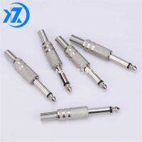 2pcs 6.35mm / 6.5mm 2Pole Mono Amplifier Plug 6.35 / 6.5 Metal Microphone jack plug-in Audio Connector for KTV