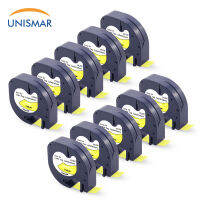 【The-Best】 Unismar 10แพ็คเทปริบบิ้นเข้ากันได้ Dymo LetraTag LT-100H เครื่องพิมพ์ดีดฉลาก-ชงเครื่องพิมพ์91332 91222 59423 12มิลลิเมตรฉลาก