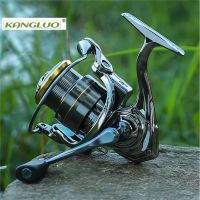 KANGLUO Fishing Reel 1500/2500 Spinning Reel Single/ Double Handle Grip 6 Ball Bearings Shallow Spool Spinning Reel for Fishing