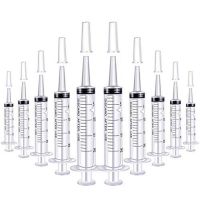 ℡ 6/12/24/36Pcs 20ML Large Plastic Syringe with Catheter Tip Cap and Cover Sterile Individual Wrap for Scientific Feeding Pets Oil