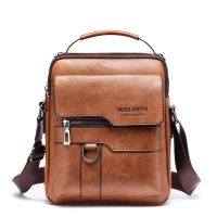 Classic Vintage Men Shoulder Bag Leather PU Business Men Crossbody Bag High Quality Designer Handle Handbag for Men Travel Bag Cross Body Shoulder Bag