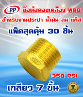 ข้อต่อทองเหลือง ปลั๊กอุด ตัวผู้เกลียวนอก  ขนาด 1/2นิ้ว(4หุน) WOG (ประปา/น้ำมัน/ลม/gas) แพ็ค 30 ชิ้น