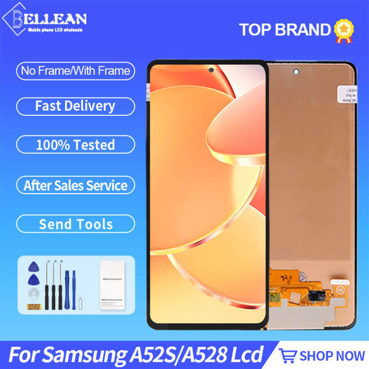 6-5นิ้วจอแสดงผล-a528สำหรับ-samsung-galaxy-a52s-5กรัมจอแอลซีดีสัมผัสแผงหน้าจอ-digitizer-a528b-a-528b-ds-ประกอบกับกรอบ