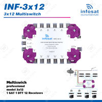 INFOSAT Multi Switch รุ่น INF-3X12 มัลติสวิทซ์ (เข้า3ออก12)