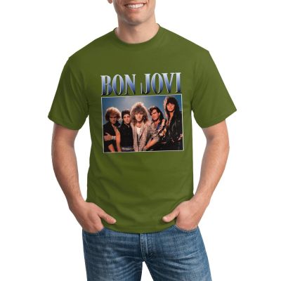 Daily Wear Vintage Bon Jovi Mens Tshirts Loose Summer Clothing