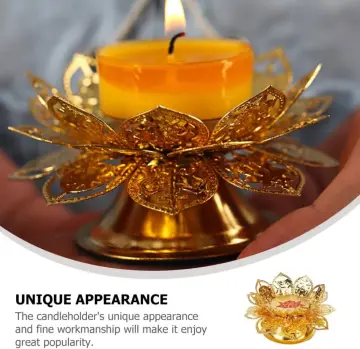 2Pcs Lotus Wick Holder Butter Lamp Wick Holder Buddha Hall Oil