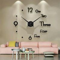 ZZOOI Modern Design Clock Watch Large Wall Clocks 3d Diy Acrylic Mirror Mechanism Stickers Home Living Room Decoration Quartz Needle