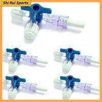 SHIRUI 5Pcs โปร่งใสโปร่งใส Luer stopcocks 3ทาง กับการเชื่อมต่อ Luer แบบพกพาได้ แพคเกจบุคคลที่ปราศจากเชื้อ สำหรับโครงการโรงเรียน