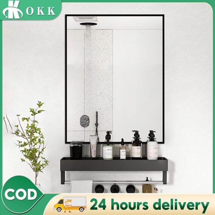 [Warranty] Rectangle Bathroom Mirror with Shelf Wall for Lazada PH