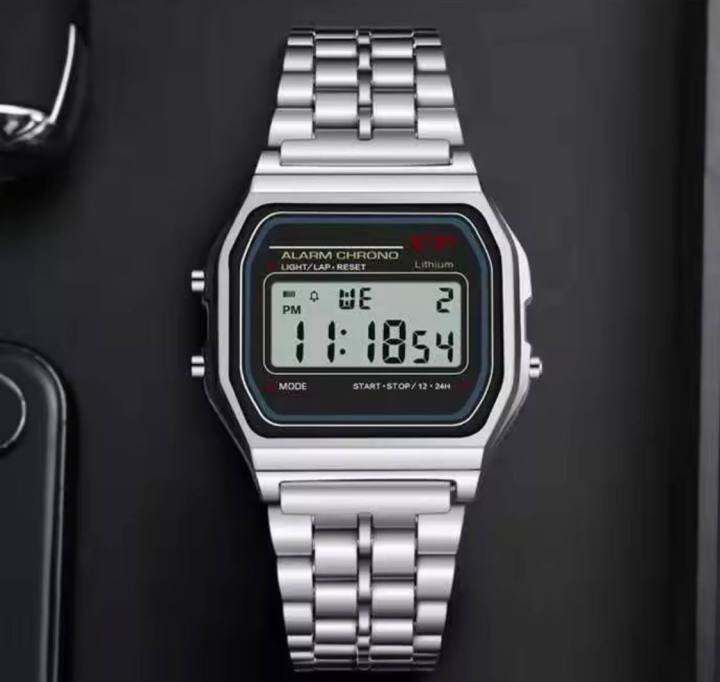 Casio F91W SILVER Stainless Steel Unisex Watch Water Resistant Non Fade Wristwatch for Men and