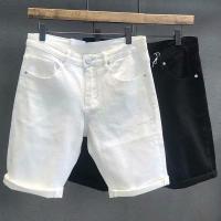 CODddngkw3 ?READY STOCK? FASHION CLASSIC Black White casual denim shorts Men Denim Shorts Casual Fashion Summer Elastic Short Jean Pants Seluar Pendek Denim