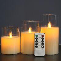 3Pcs Electronic Candle Lamp With Remote Battery Powered Flameless Led Candle Light Christmas Party Birthday Wedding Home Decor