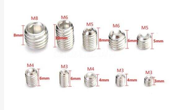 200-ตัว-สกรูตัวหนอน-6-เหลี่ยมหัวจมสแตนเลส-ตัวหนอนหัวจมผลิตจากสแตนเลสคุณภาพสูง-sus-เกรด304-ขนาด-m3-m4-m5-m6-m8-บรรจุรวมชุดในกล
