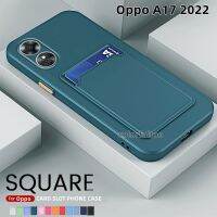 ผิวสัมผัส Sarung Dof สำหรับ Oppo A17 17 A17 K 17 A17K 2022ซิลิโคนนุ่มเหลวสี่เหลี่ยม TPU เคสมือถือกันกระแทกคู่เคสช่องเสียบบัตรฝาหลังป้องกันเลนส์กล้อง