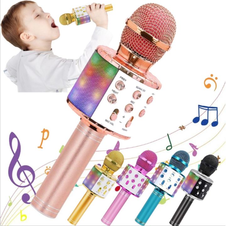 XMZGA4BN for Kids Singing KTV Mic Speaker Handheld LED Lights Bluetooth ...