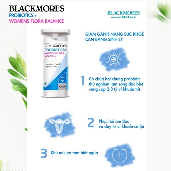 Men nấm viêm phụ nữ blackmores probiotics+ women flora balance 30 viên - ảnh sản phẩm 5