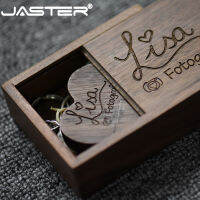 JASTER ไดรฟ์ปากกาวอลนัทไม้หัวใจกล่อง USB 2.0แฟลชไดรฟ์ฟรีโลโก้ที่กำหนดเอง Memory Stick พร้อม Key Chain งานแต่งงานของขวัญ U Disk 8G.