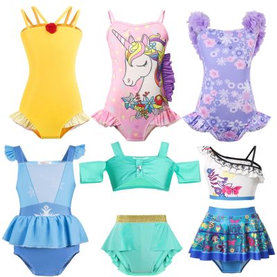 2023Girls Summer Swimming Baby Bathing Suit Kids Swimwear Swimsuit from Fairy Tale Children Princess Costume