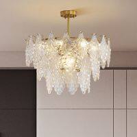 [COD] Glass chandelier living room glass atmospheric hall circular bedroom dining study new light luxury