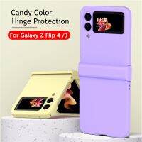 Case สำหรับ Galaxy Z Flip 4 3 Case บานพับคุ้มครองเต็มรูปแบบลูกอมสีฮาร์ดพีซีปกโทรศัพท์สำหรับ Galaxy Z Flip3 Flip4 5กรัม