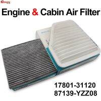 Combo ชุดเครื่องยนต์ละอองเกสร Activated Carbon Cabin Air Filter สำหรับ Toyota Camry Aurion XV40 Rav4 XA30 Lexus ES350 Venza Vibe xB tC-m0pi