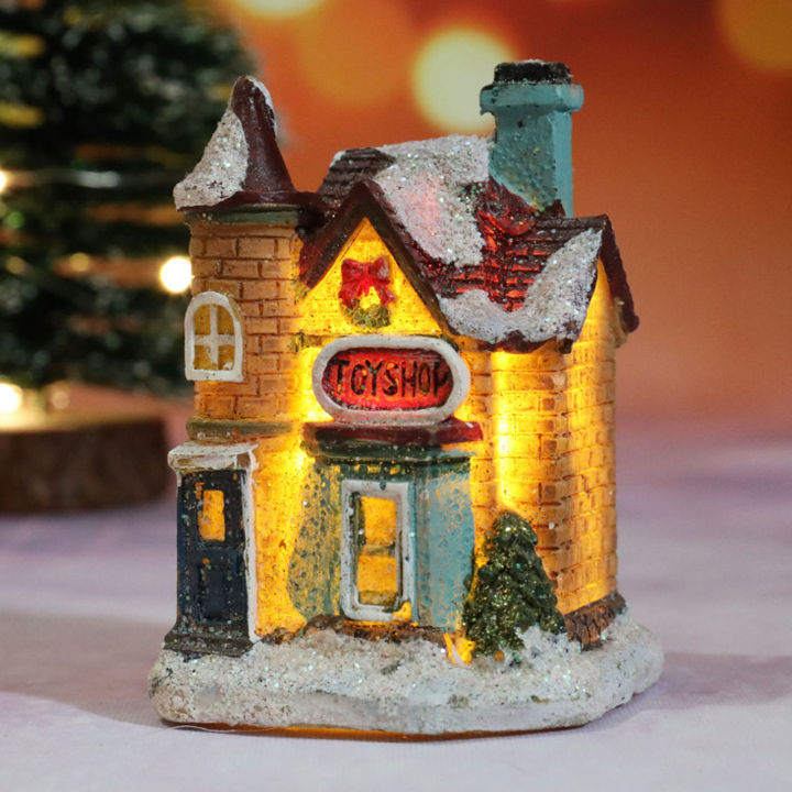 easybuy88-บ้านคริสต์มาสประดับ-led-บ้านในหมู่บ้านคริสต์มาสมีไฟ-อุปกรณ์ตกแต่งห้องในร่มคริสต์มาส