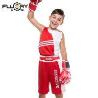 FLUORY childrens Sanda clothing mma fighting training pants free fighting middle pants muay thai pants mens breathable