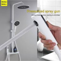 【LZ】▬✟﹍  White Piano Keys Shower Head Set chuveiro de chuva torneira de chuva de vaso sanitário quente e frio Conjunto 3 em 1