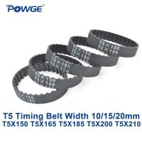 ▥℗ POWGE T5 Synchronous timing belt C 150/165/185/200/210 Width 10/15/20mm Teeth 30 33 37 40 42 Rubber T5X150 T5X200 T5X185 T5X210