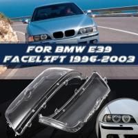 เคสกันกระแทกเลนส์ไฟหน้าไฟหน้ารถสำหรับ BMW E39การปรับโฉม4ประตู1996-2003โป๊ะไฟแบบโปร่งใส #63128375301 63128375302