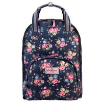 Cath Kidston กระเป๋าสะพาย Matt Oilcloth Multi Pocket Backpack Water Resistant Rucksack กันน้ำ Latimer Rose (Dark Navy) Fitting 13" Laptop 557665 ความสามารถในการ 13 "แล็ปท็อป - INTLTH