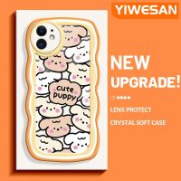 YIWESAN เคสสำหรับ iPhone 11 11 Pro 11 Pro Max,เคสการ์ตูนน่ารักลูกสุนัขลายคลื่นขอบนุ่มเคสมือถือกันกระแทกแบบใสโปร่งใสลายกล้องถ่ายรูปที่สร้างสรรค์ซิลิกาเจลฝาครอบป้องกัน