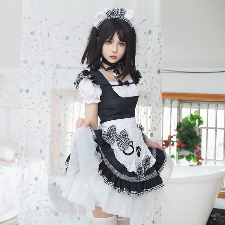 แม่บ้านแมวฮาโลวีน-cosplay-แม่บ้านแมวน่ารักสองมิติ-cos-สาวนุ่ม-lolita-ชุดเดรส