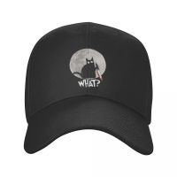 Classic What Cat Full Moon Baseball Cap Adjustable Funny Halloween Black Murderous Cat With Knife Dad Hat Outdoor Snapback Caps