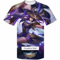 2023 In stock   latest trend game short sleeve Mobile Legend Fanny Skylark Mens 3D T-shirt ，Contact the seller to personalize the name and logo