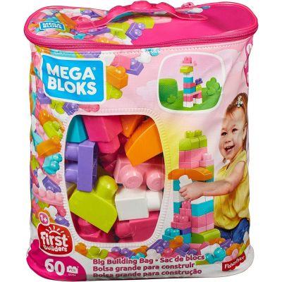Mega Bloks ตัวต่อ First Builders Big Building Bag 60 ชิ้น ของเล่นเสริมพัฒนาการเด็ก ลิขสิทธิ์แท้