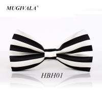 1Piece/lot Fashion Bow Tie For  Men Women Classic Black White Cross Striped Pattern Bowtie Leisure Polyester Cravat Boys Clothing