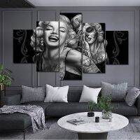 Marilyn Monroe ตัวอักษร Wall Art ตกแต่งผ้าใบภาพวาดสีน้ำมันสำหรับห้องนั่งเล่นโปสเตอร์ห้องนอน Home Decor Pictures