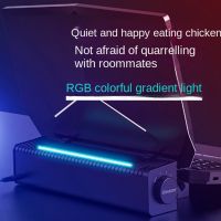 OImaster Laptop Cooler RGB Light Effect Cooling Fan Laptop Pad Tablet Stand Speed Adjustable USB Multifunction