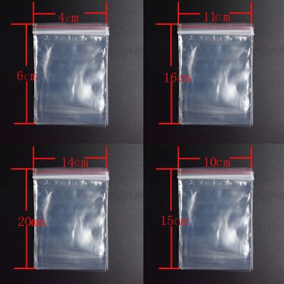 ☎☼ FLTMRH ransparent Self Sealing Sachet Zip Zipper Lock Plastic Bags 4x6/6x8/8x12/12x17cm Clear Ziplock Bag