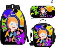 ✧☃♙  AFOR ADLEY 3pcs/Set Print School Student Bookbag Anime Laptop Daypack